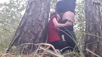 Lesbian Girls Find Shelter And Warmth In A Tree Sex Video