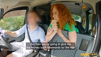 Redhead Beauty With A Flawless Physique Enjoys Intense Sex In A Taxi