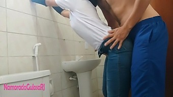 Latina Couple'S Secret Bathroom Rendezvous Caught On Camera In Hd