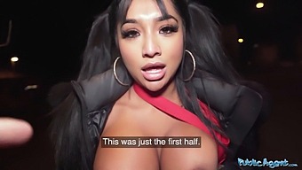 Interracial Encounter: Busty Asian Seduced By Rizz In Public