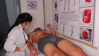 A Boy Got A Hard One In Front Of The Nurse. What A Shame!